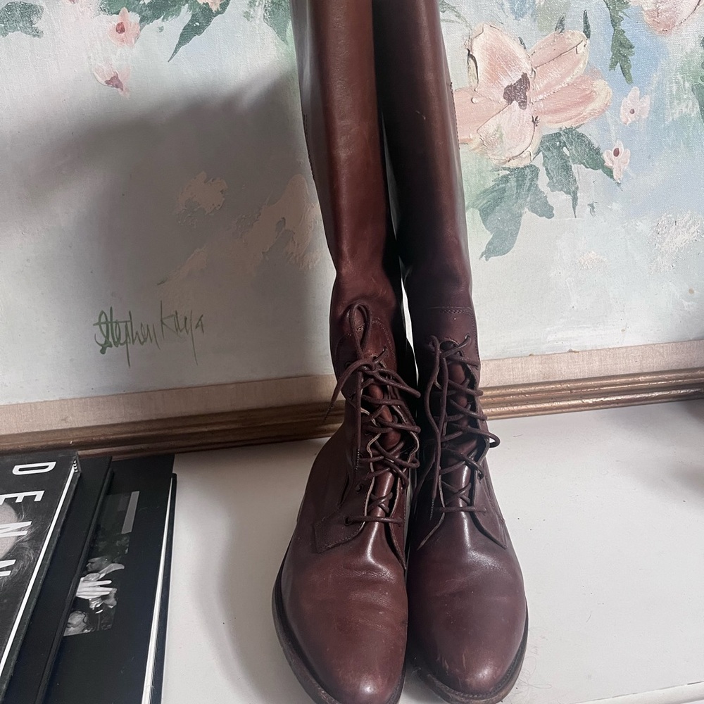Ralph Lauren Vintage Brown Leather Riding Boots